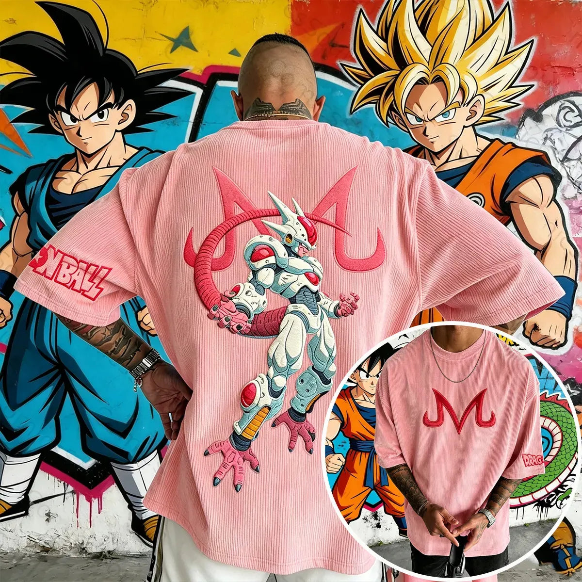 Dragon Ball Unisex Anime Inspired Vintage Corduroy T-Shirt