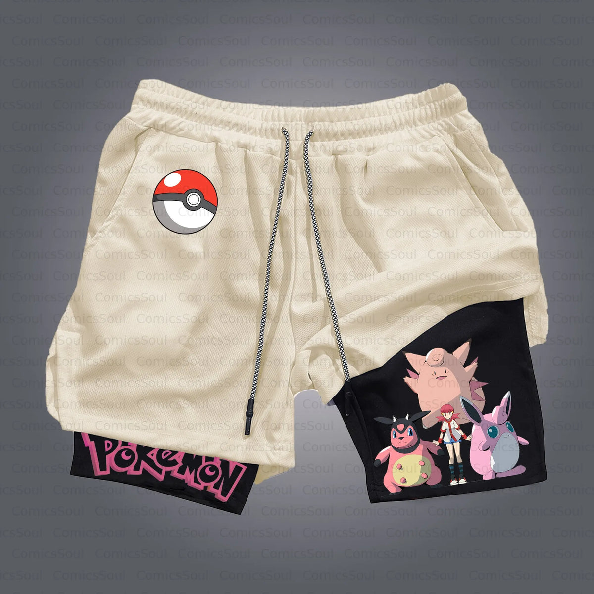 PKM-Unisex Casual Anime Style Shorts