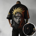 NINDO Unisex Anime-Style Retro Corduroy Oversized T-Shirt