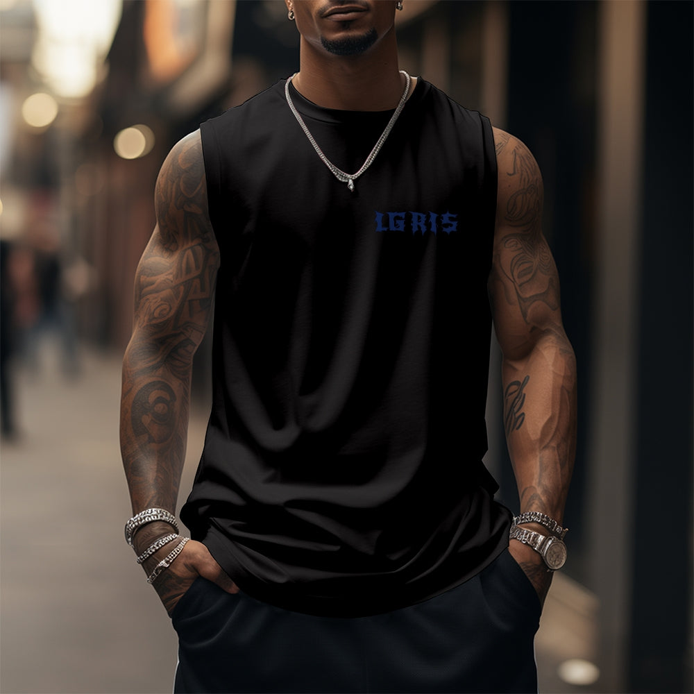 SL-Oversized Anime Print Gym Tank Top