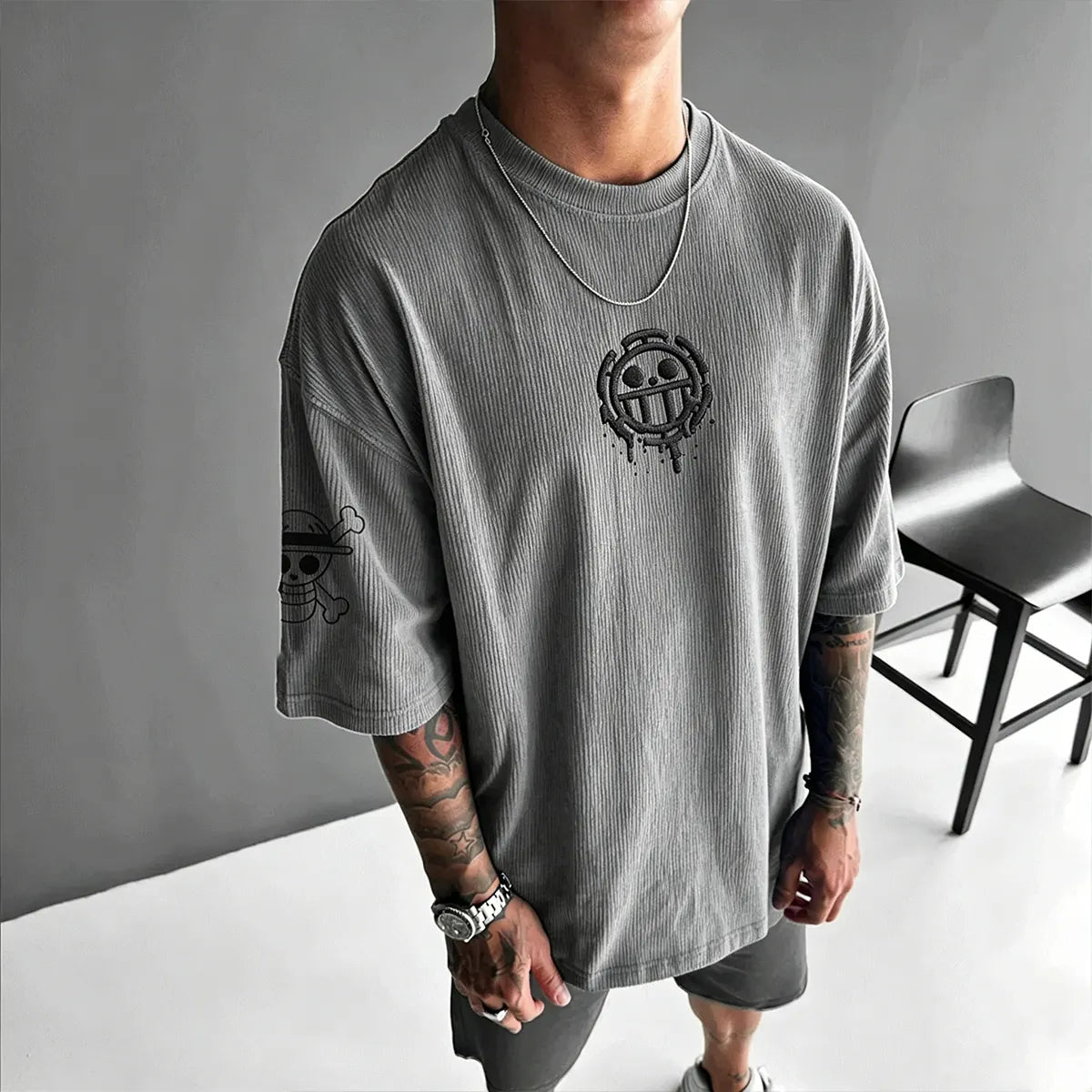 One Piece Unisex Anime Inspired Vintage Corduroy T-Shirt