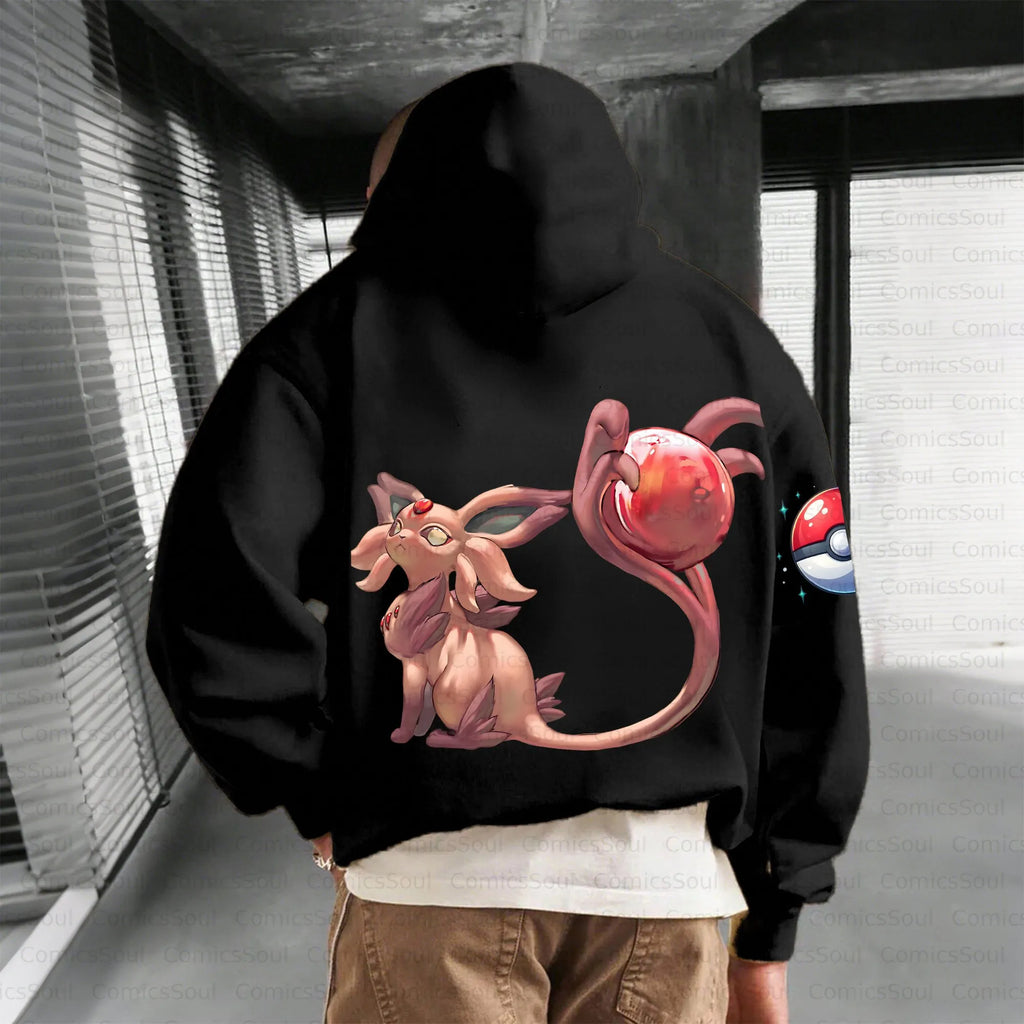 PKM-Unisex Anime Inspired Vintage Plush Hoodie