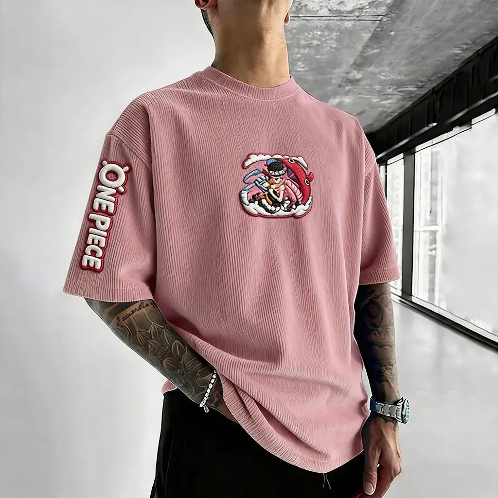 One Piece Unisex Anime Inspired Vintage Corduroy T-Shirt