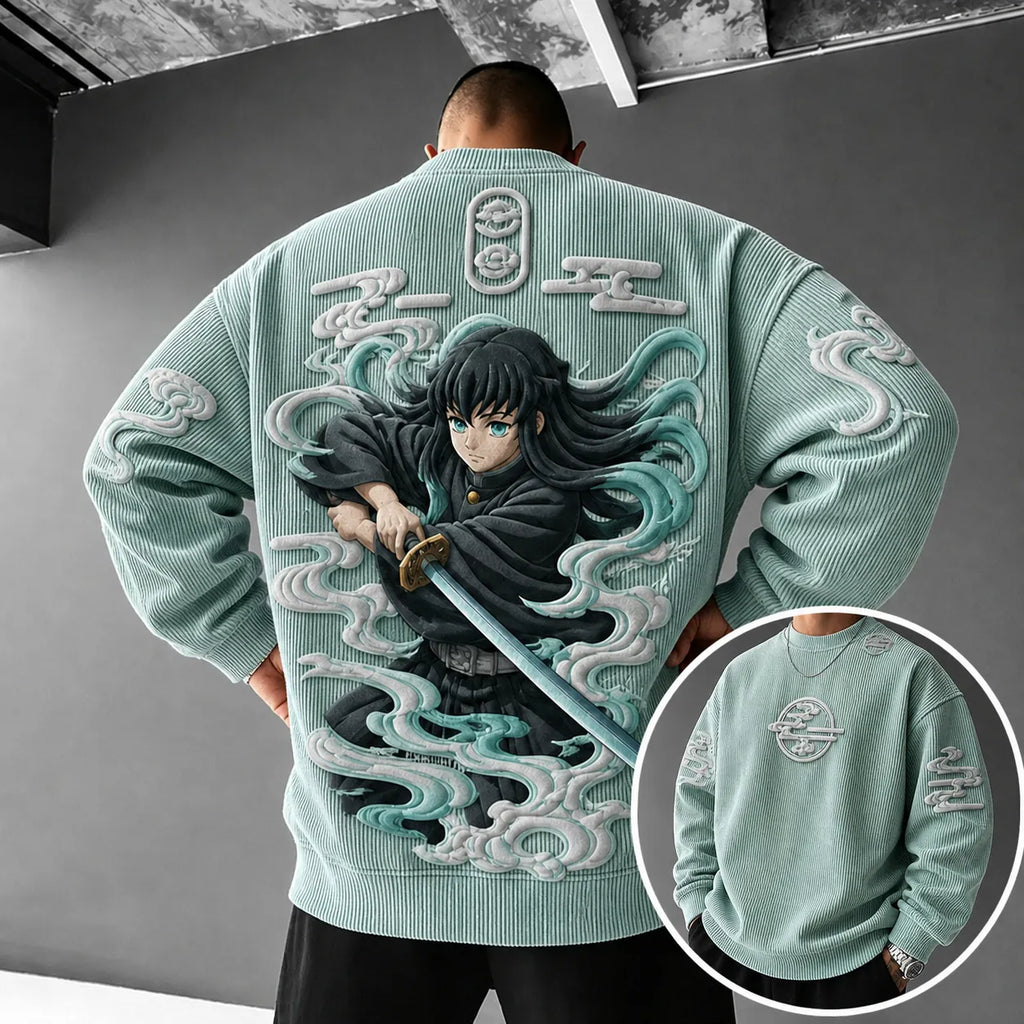 KNY Unisex Anime-print Crewneck Sweatshirt