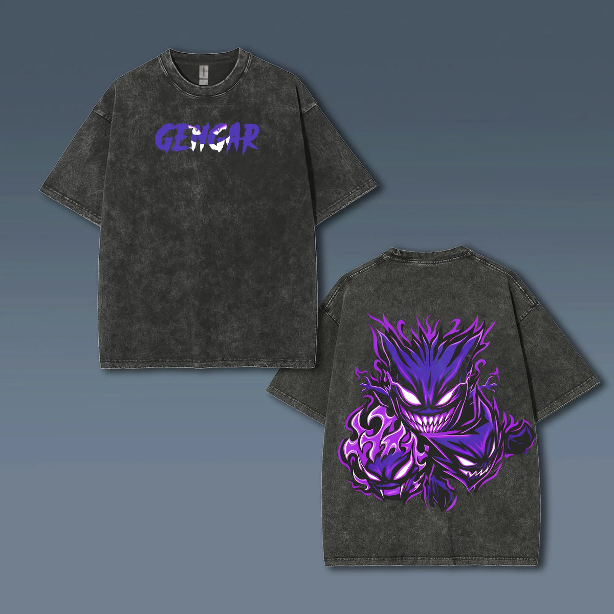 PKM-Unisex Anime Style Vintage Washed T-Shirt