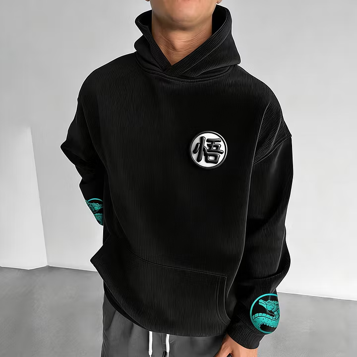 Dragon Ball Color Blocked Corduroy Hoodie