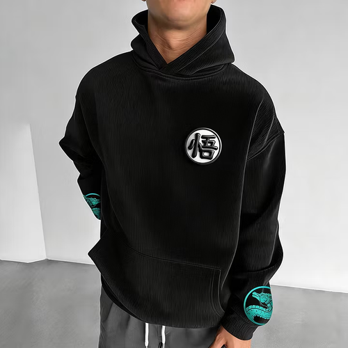 Dragon Ball Color Blocked Corduroy Hoodie