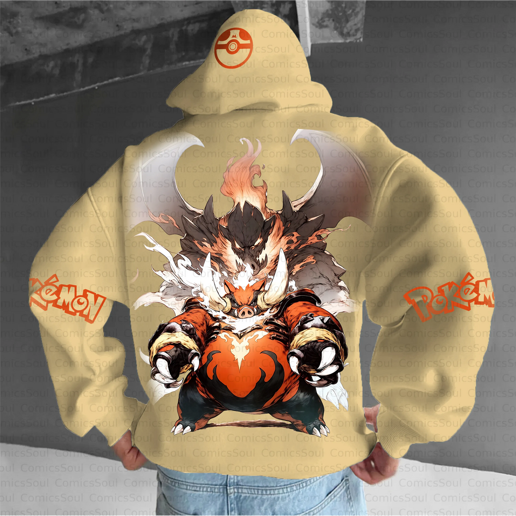 PKM-Unisex Anime Inspired Vintage Plush Hoodie
