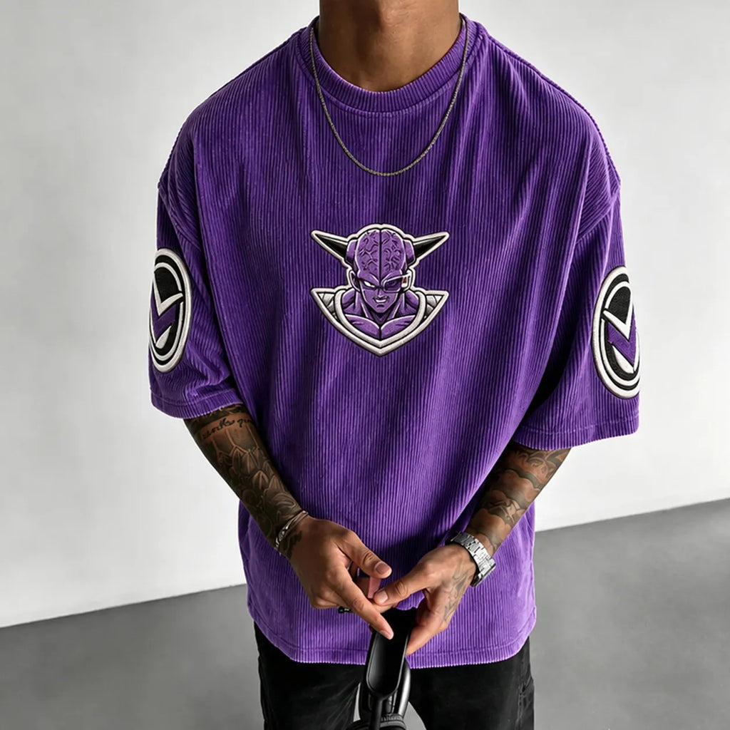 Dragon Ball Unisex Anime-Style Retro Corduroy Oversized T-Shirt