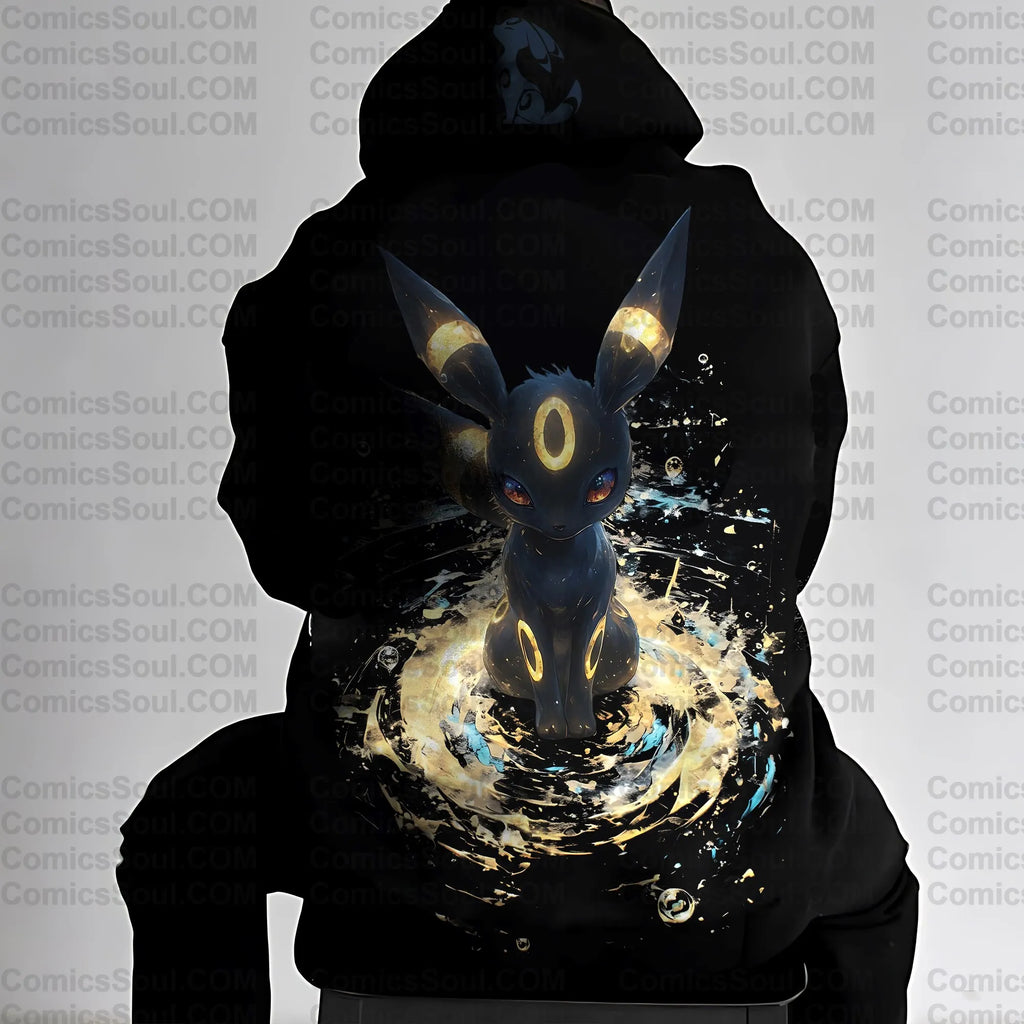 PKM-Unisex Anime Graphic Streetwear Vintage Plush Hoodie| Eevee