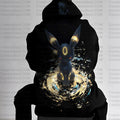 PKM-Unisex Anime Graphic Streetwear Vintage Plush Hoodie| Eevee