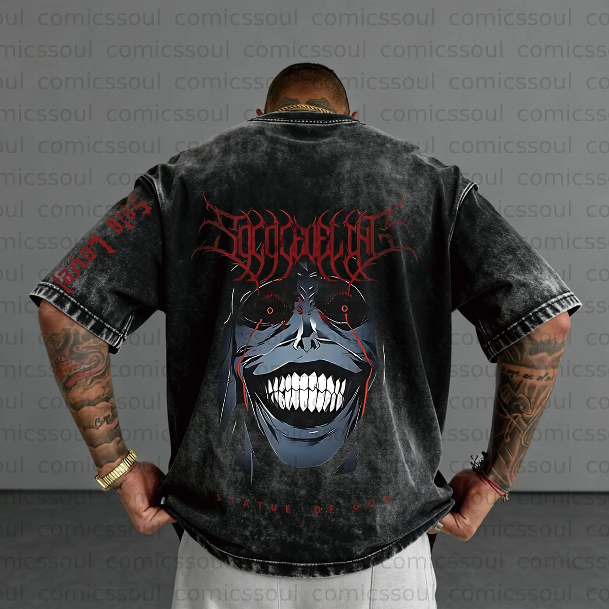SL-Unisex Anime Inspired Vintage Washed T-Shirt