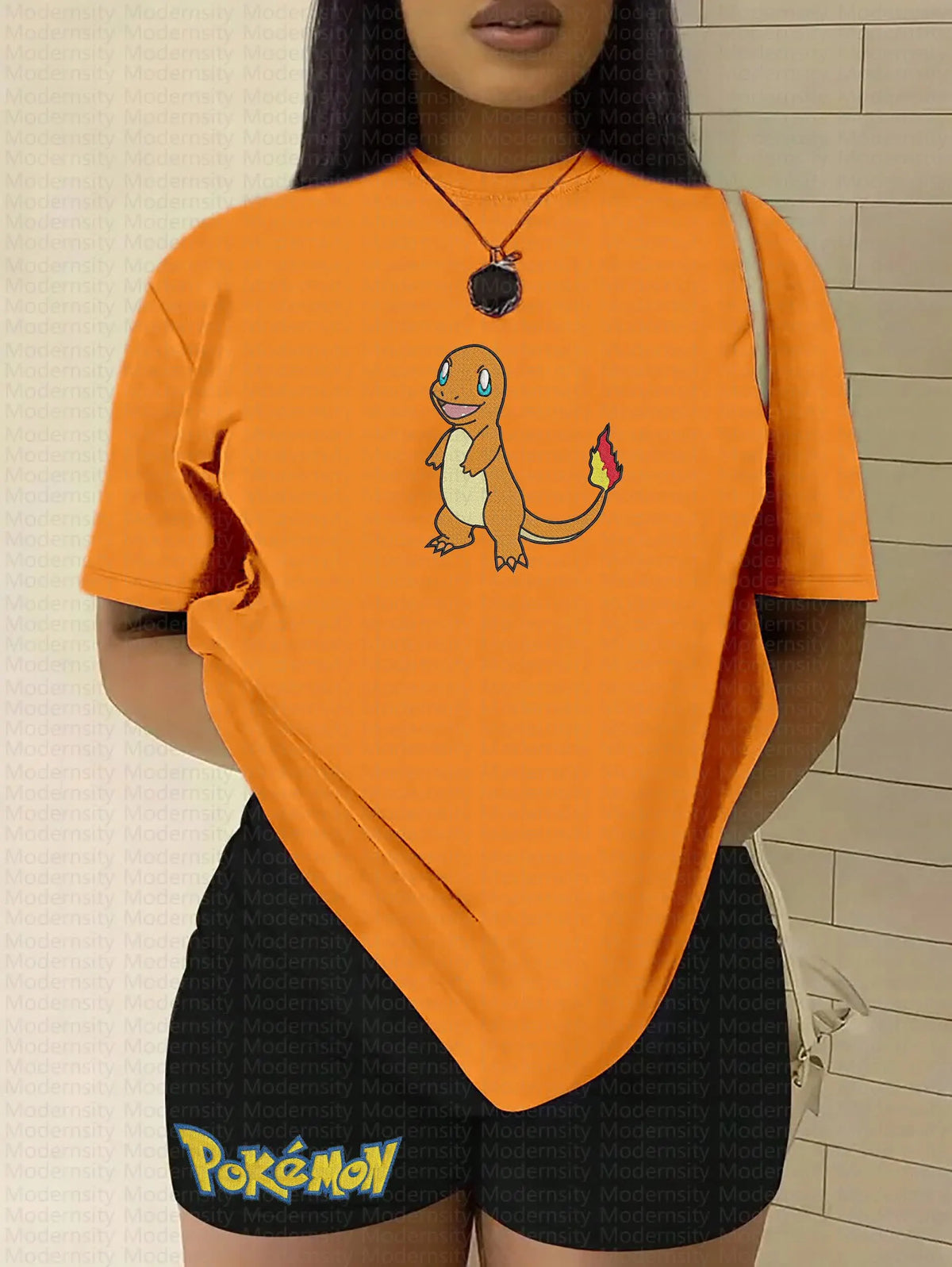 PKM-"Charmander" Anime Inspired Vintage Embroidered T-Shirt