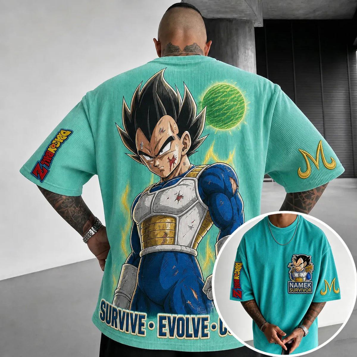 Dragon Ball Unisex Short-Sleeve Corduroy T-Shirt With Anime Print