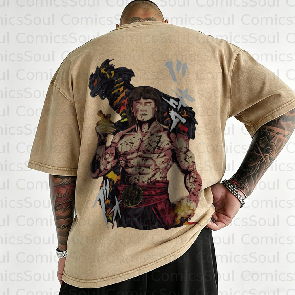 MK-Unisex Anime Inspired Vintage Washed T-Shirt
