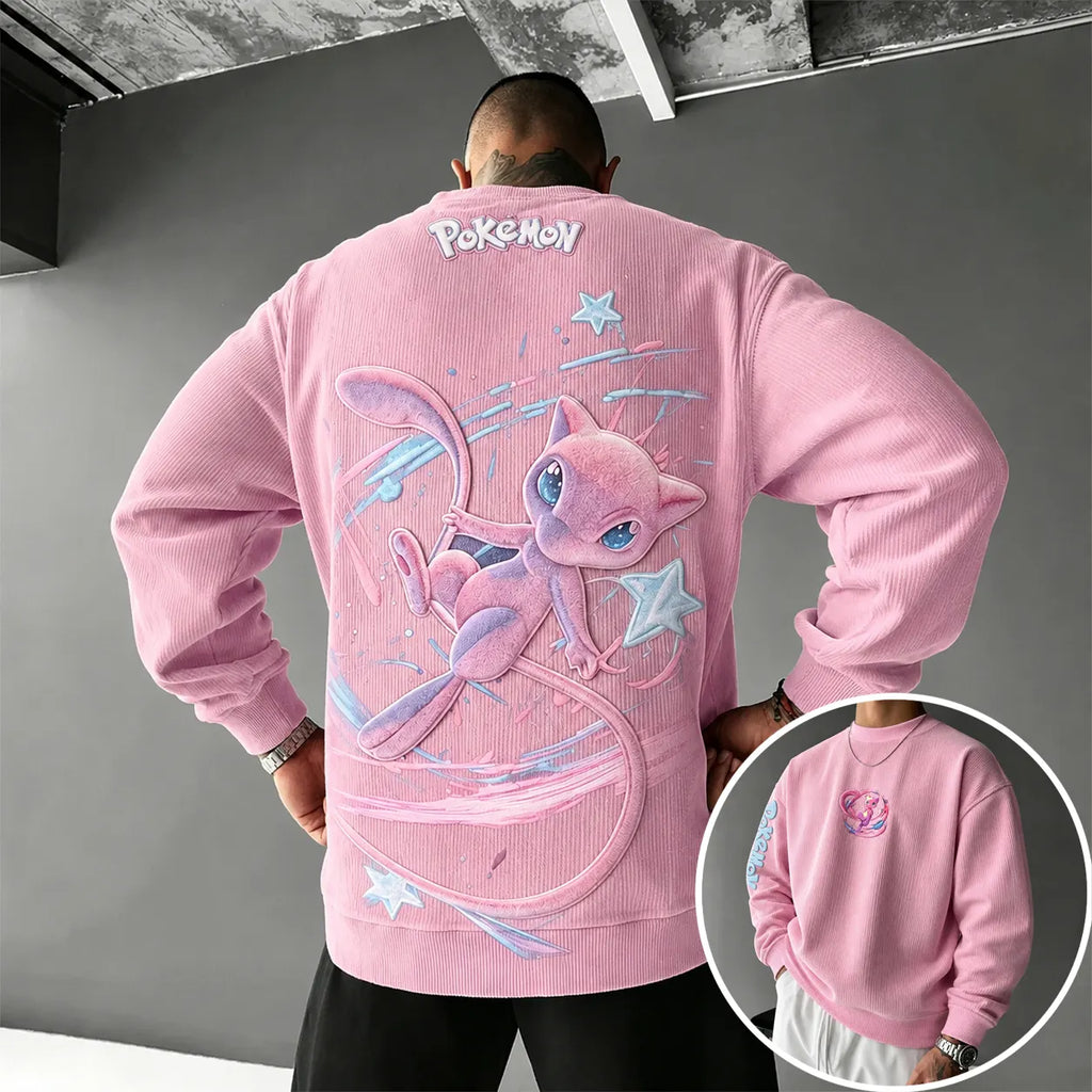 Pokémon Unisex Retro Corduroy Sweatshirt In Anime Style