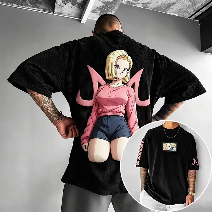 Dragon Ball Android 18 Anime Vintage Corduroy T-Shirt