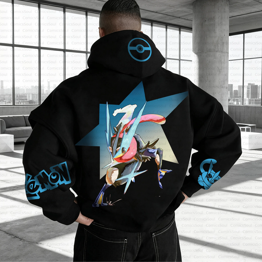 PKM-Unisex Anime Inspired Vintage Plush Hoodie