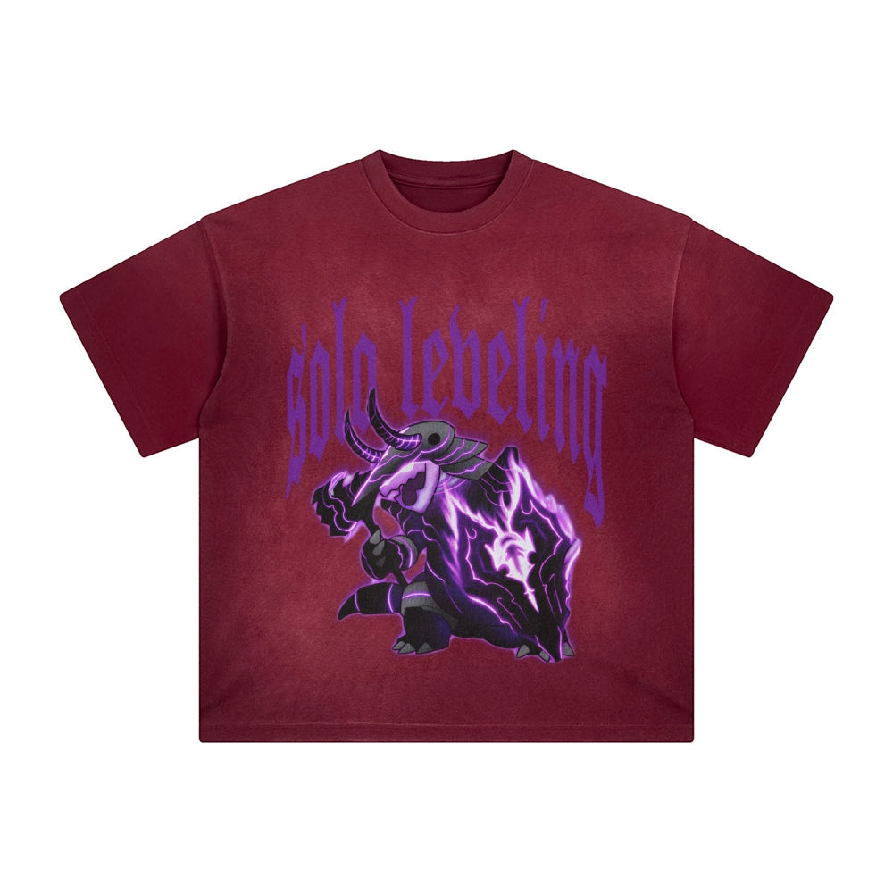 SL-Unisex Anime Inspired Washed  Vintage T-Shirt