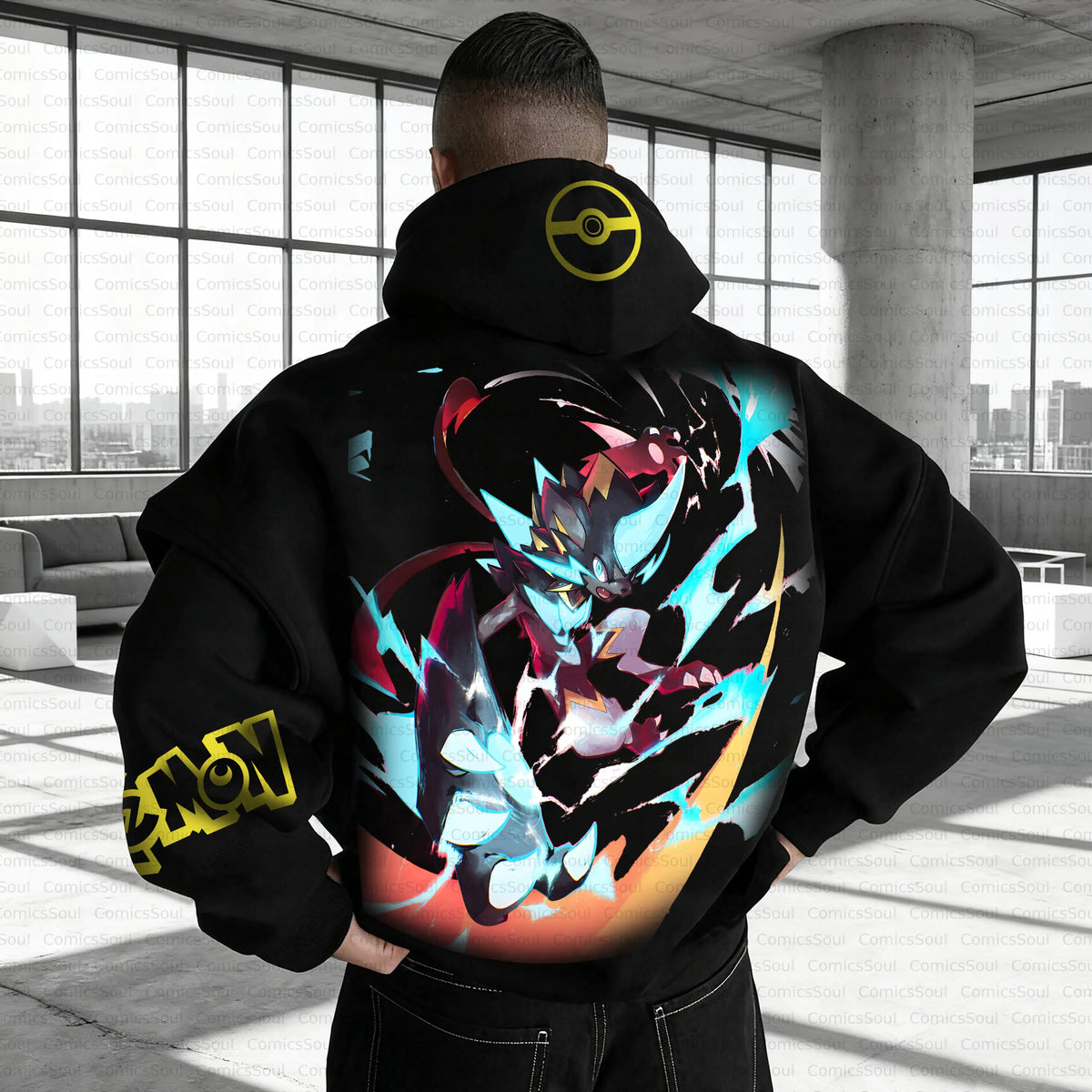 PKM-Unisex Anime Inspired Vintage Plush Hoodie
