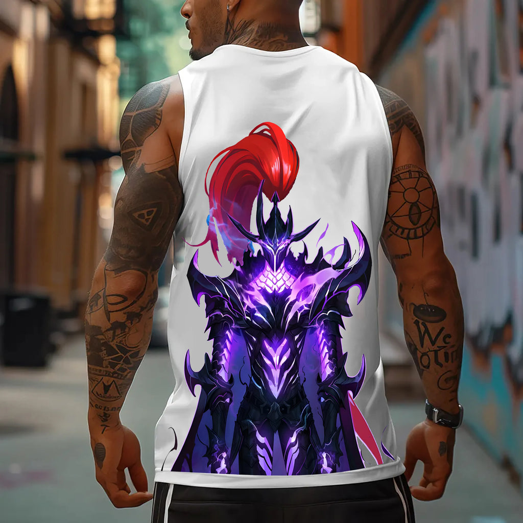 SL-Oversized Anime Print Gym Tank Top