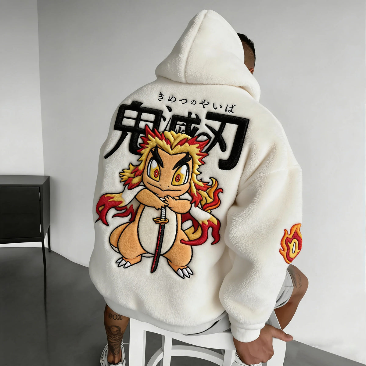 KNY Color-blocked Corduroy Hooded Sweatshirt