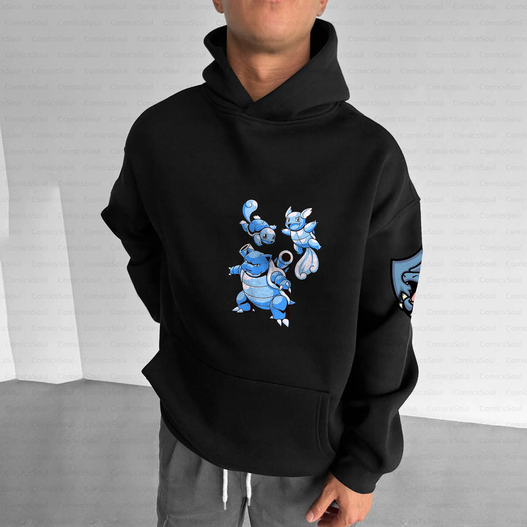 PKM-PKM-Unisex Anime Inspired Vintage Plush Hoodie