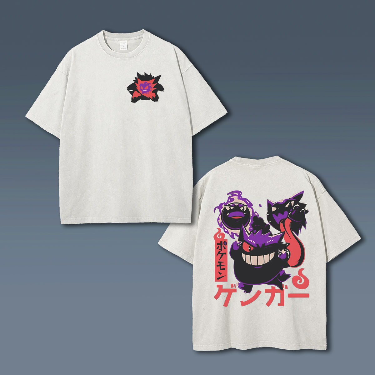 PKM-Unisex Anime Style Vintage Washed T-Shirt