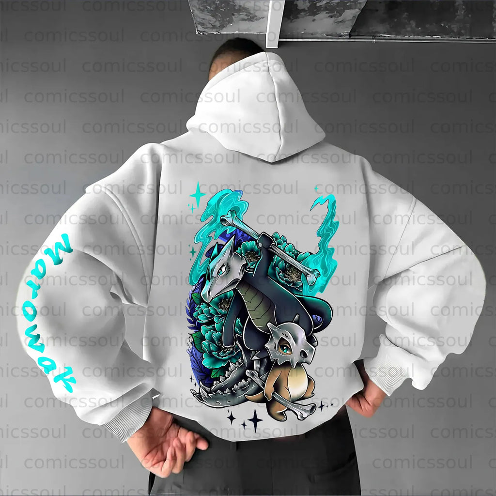 PKM-Unisex Anime Graphic Streetwear Vintage Plush Hoodie