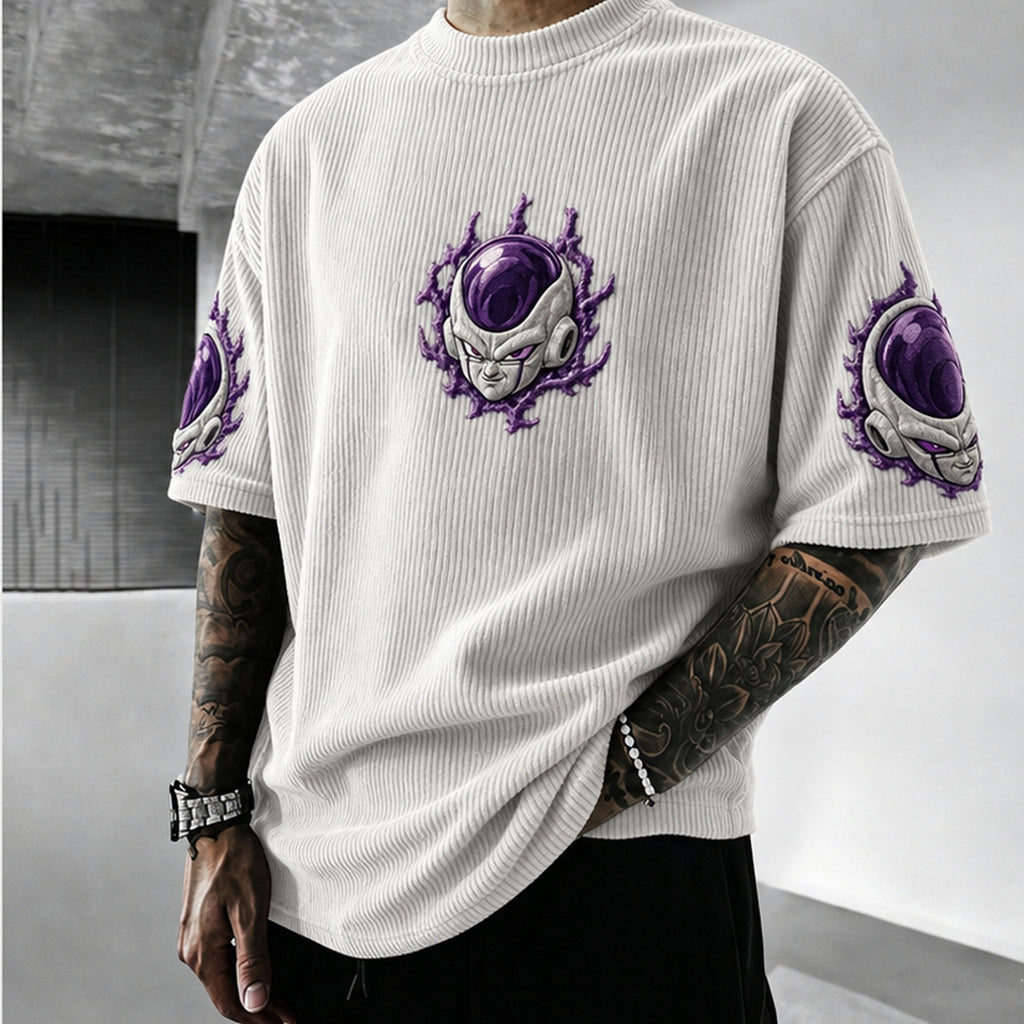 Dragon Ball Unisex Anime-Style Retro Corduroy Oversized T-Shirt