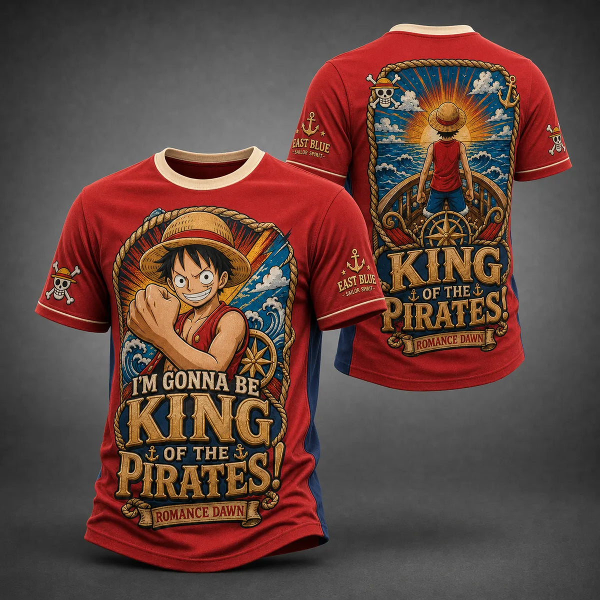 One Piece Pirate Crew Graphic Crew-Neck T-Shirt