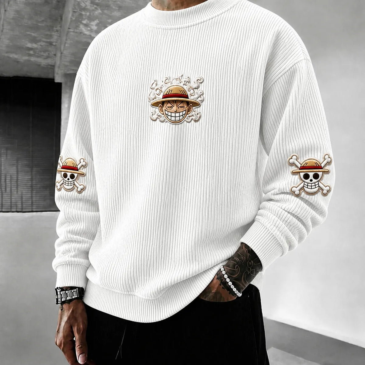 One Piece Unisex Anime-print Crewneck Sweatshirt