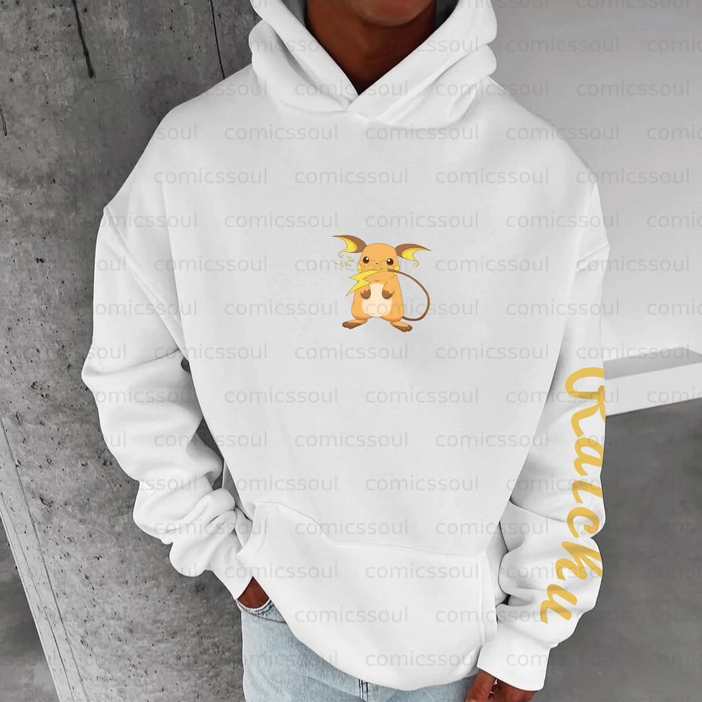 PKM-Unisex Anime Graphic Streetwear Vintage Plush Hoodie