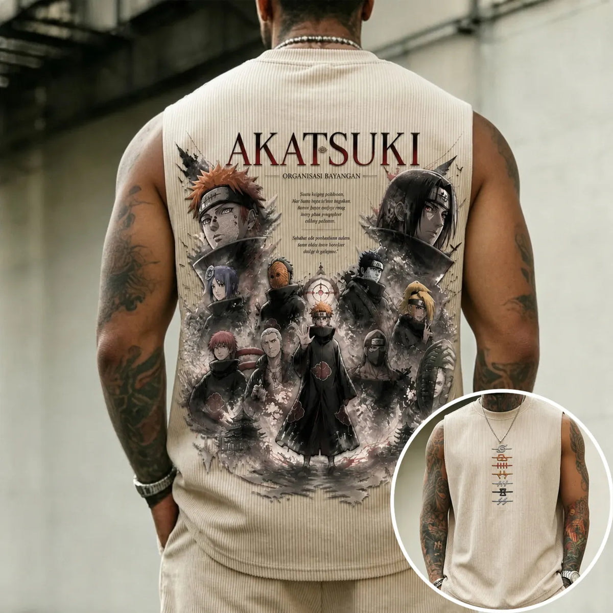 NINDO Unisex Anime-Style Retro Corduroy Tank Top