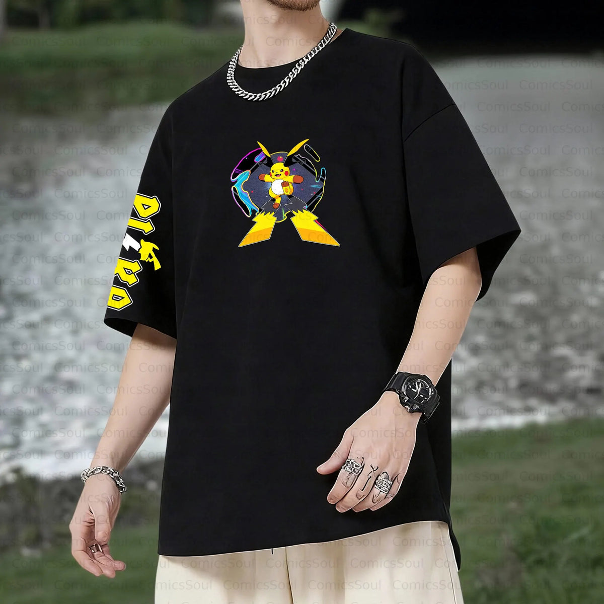 PKM-Unisex Anime Inspired Vintage T-Shirt