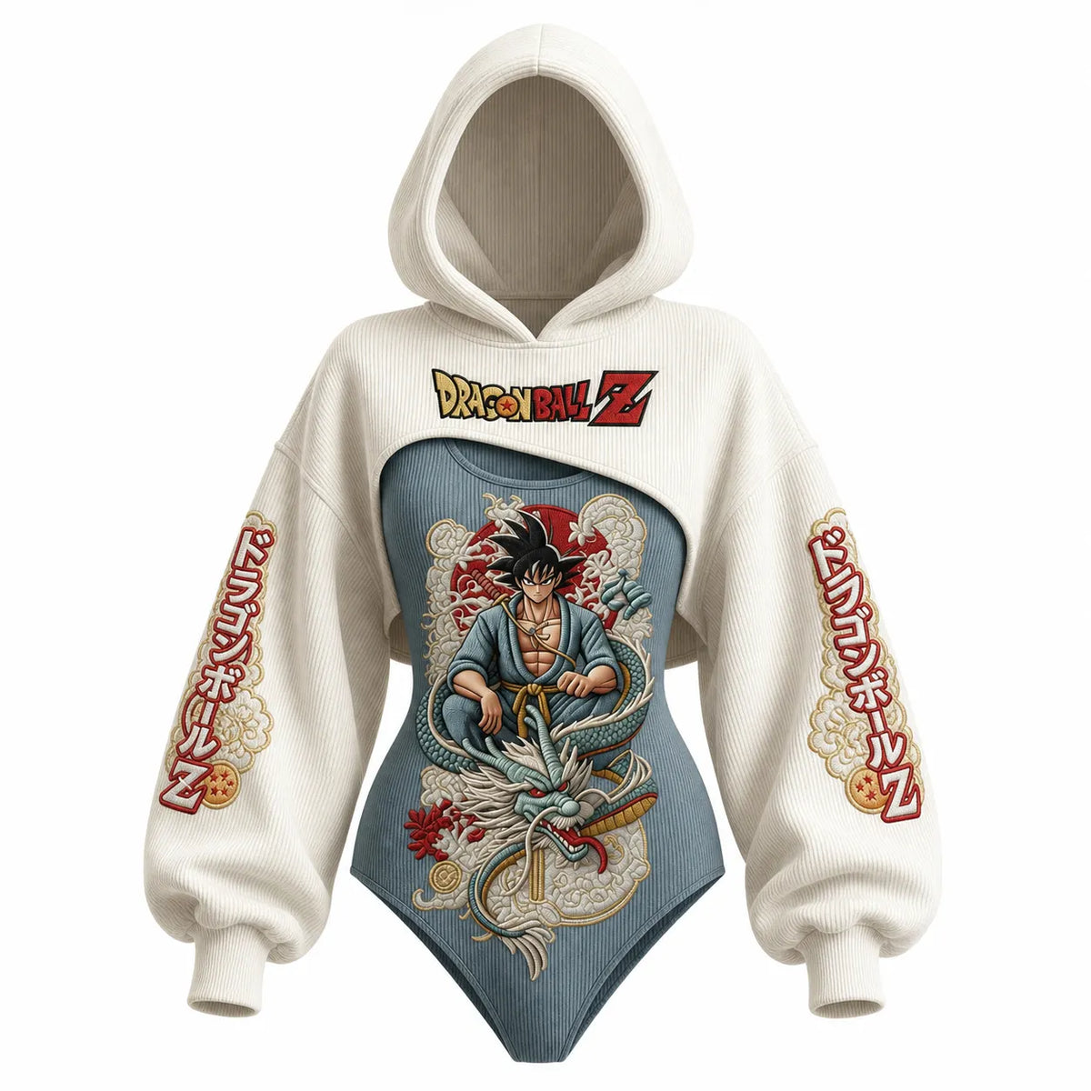 Dragon Ball Women's Anime-Print Hooded Romper Set
