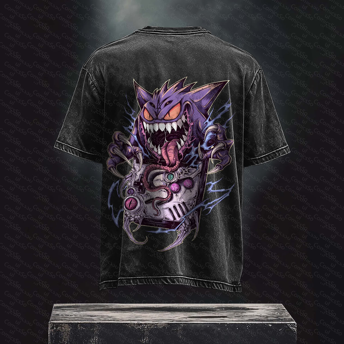 PKM-Unisex Anime Inspired Vintage Washed T-Shirt