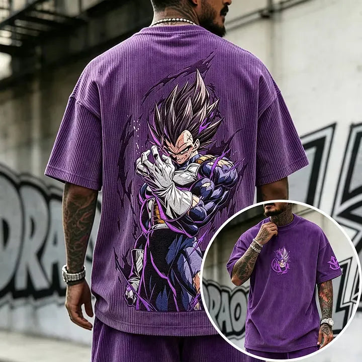 Dragon Ball Unisex Anime-Inspired Vintage Waffle Knit T-Shirt