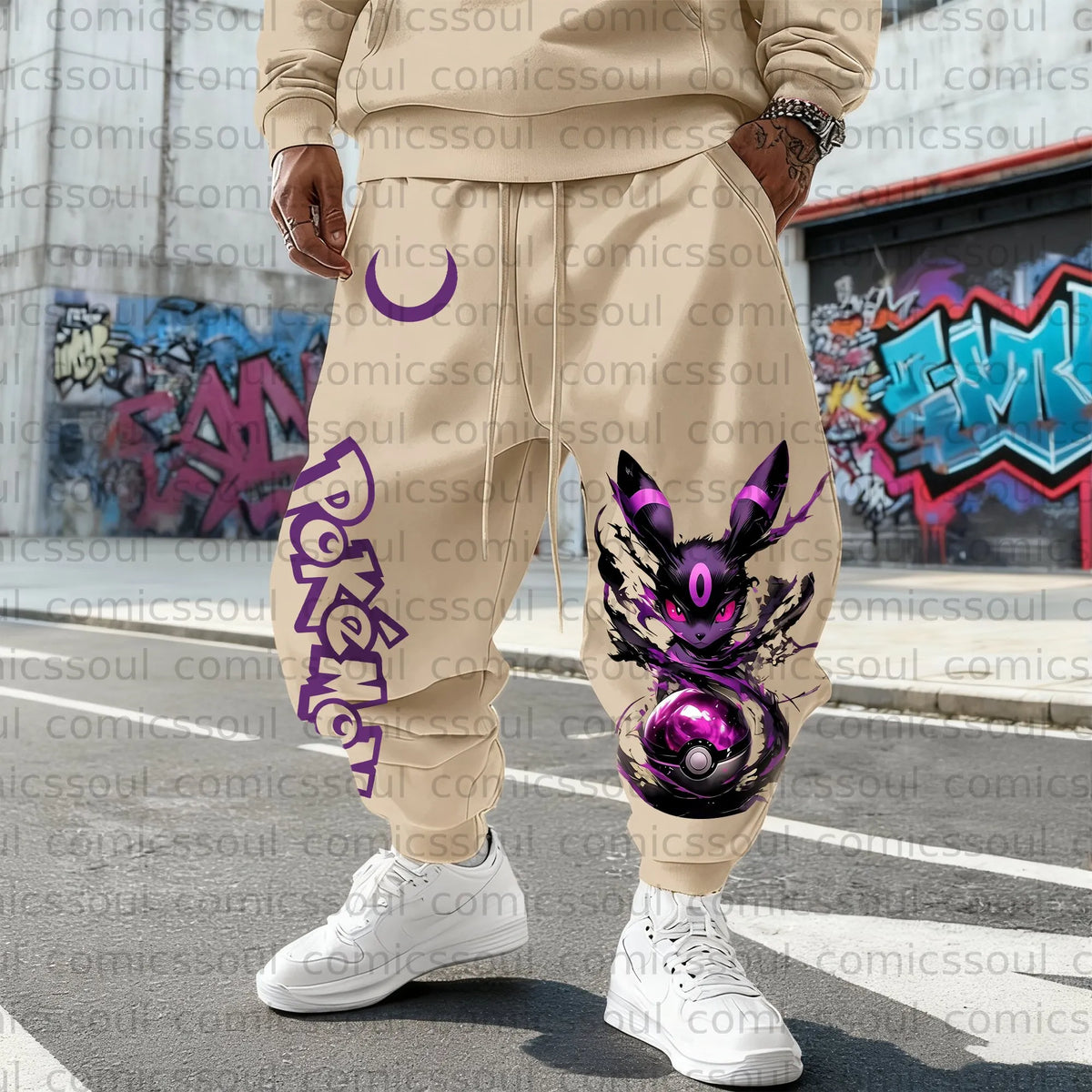 PKM-Unisex Anime Inspired Vintage Plush Pants