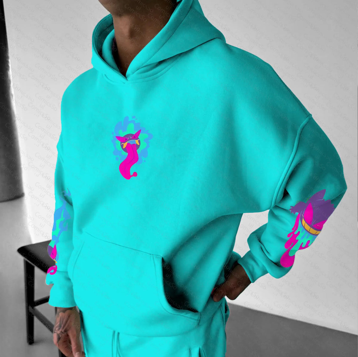 PKM-Unisex Anime Graphic Streetwear Vintage Hoodie