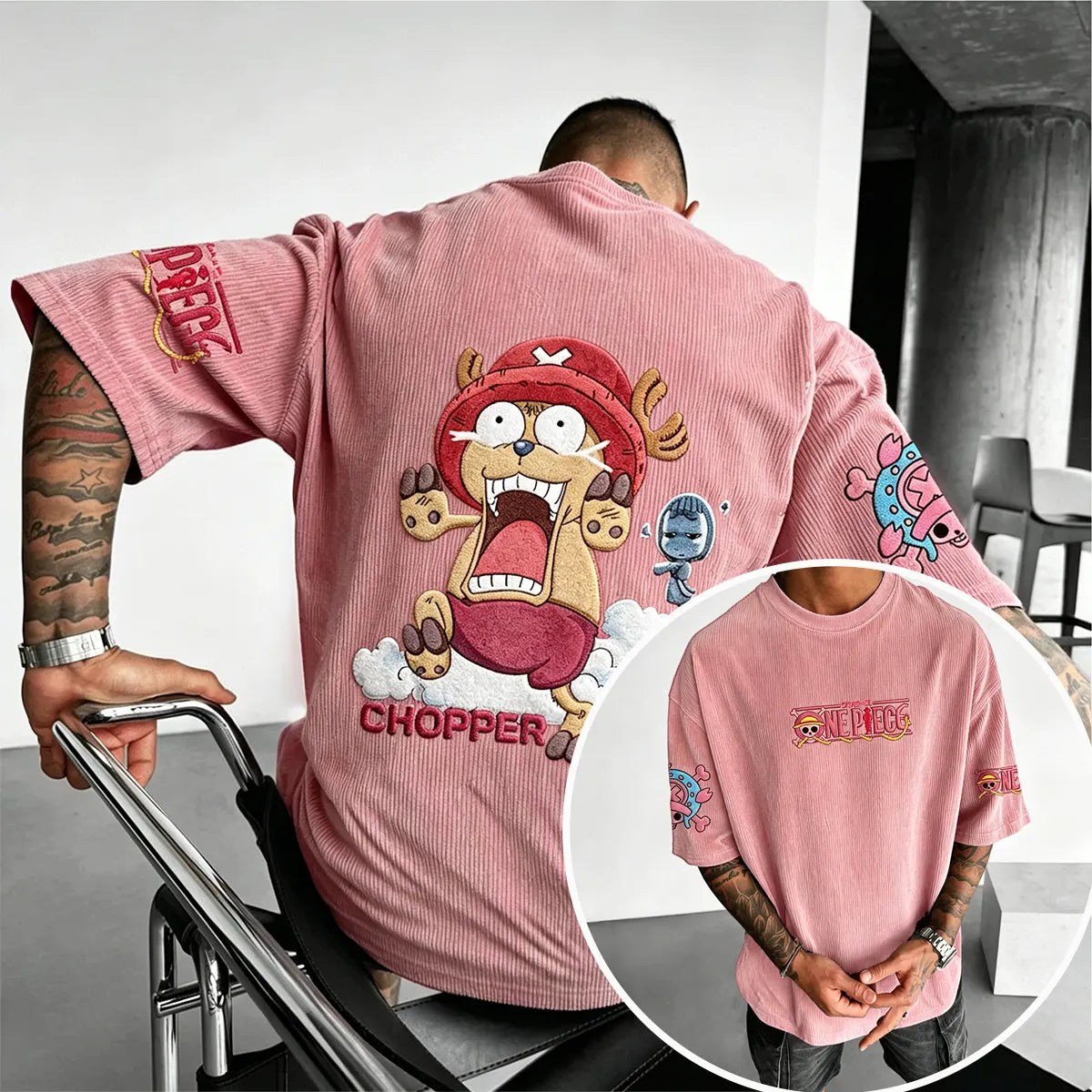 One Piece Unisex Anime Inspired Vintage Corduroy T-Shirt