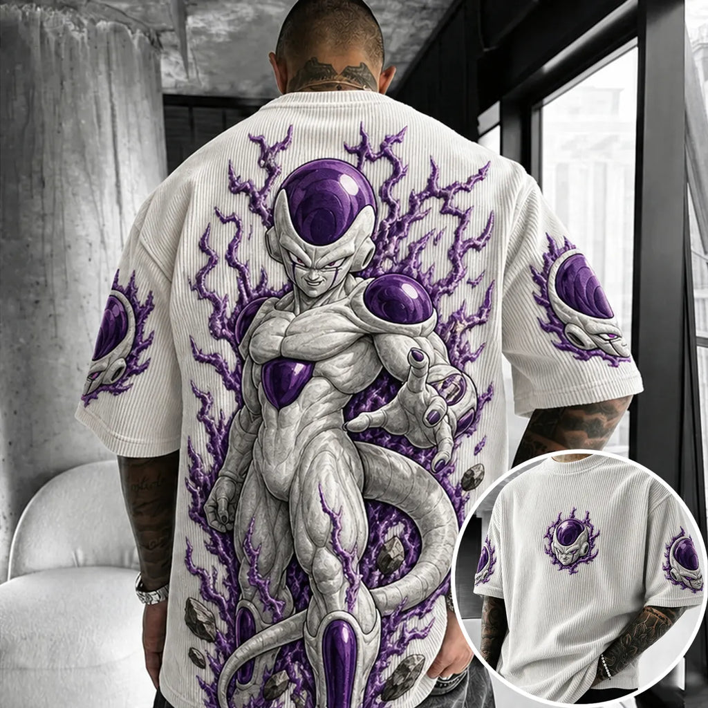 Dragon Ball Unisex Anime-Style Retro Corduroy Oversized T-Shirt
