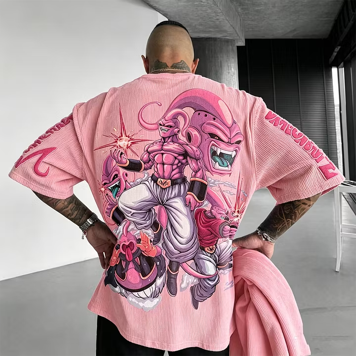 Dragon Ball Men's Oversized Graphic Print Short Sleeve T-Shirt