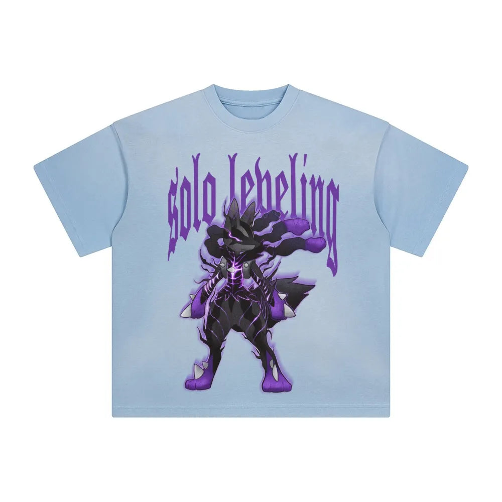 SL-Unisex Anime Inspired Washed  Vintage T-Shirt
