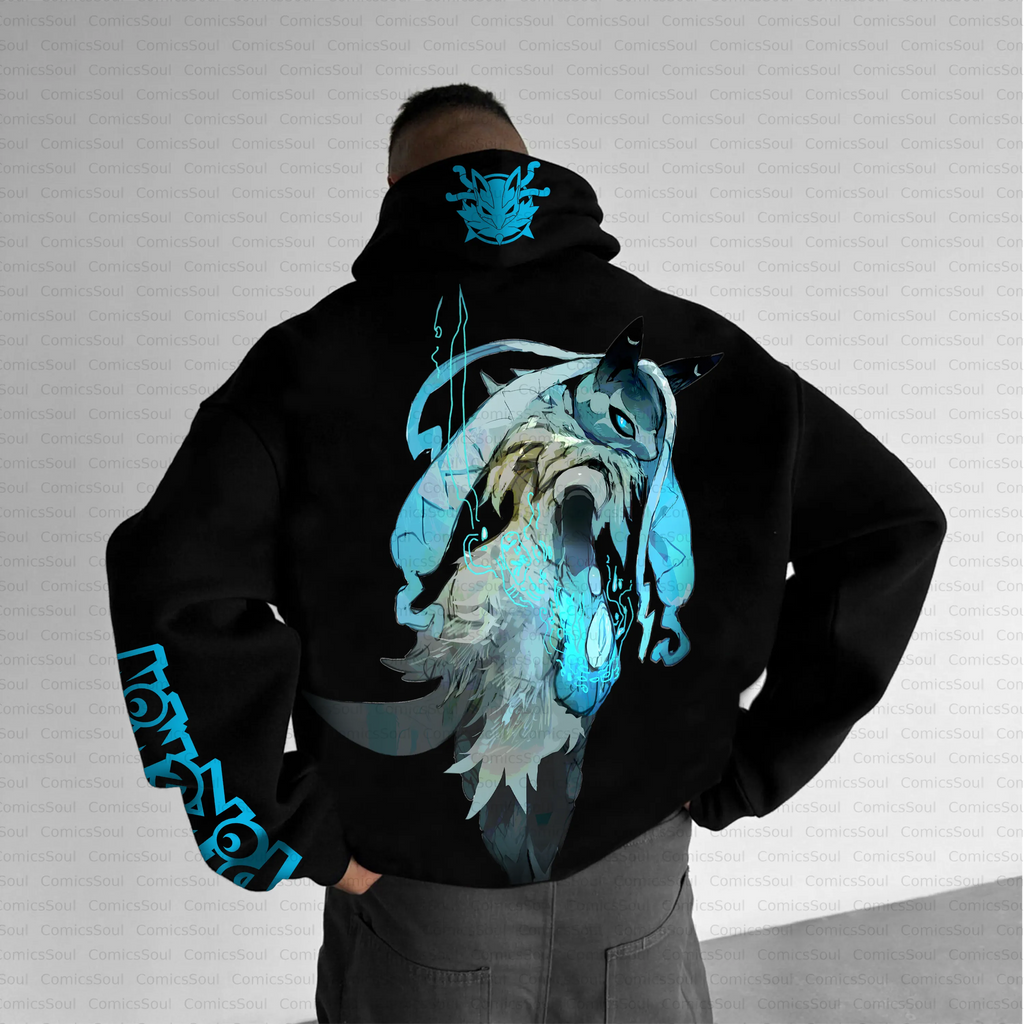 PKM-Unisex Anime Inspired Vintage Plush Hoodie