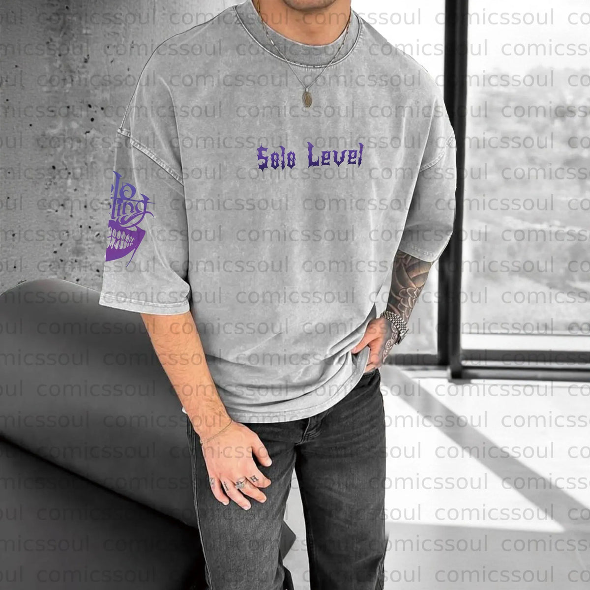 SL-Unisex Anime Inspired Vintage Washed T-Shirt