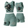 KNY Women's Anime-Print Tank Top And Shorts Sports Set