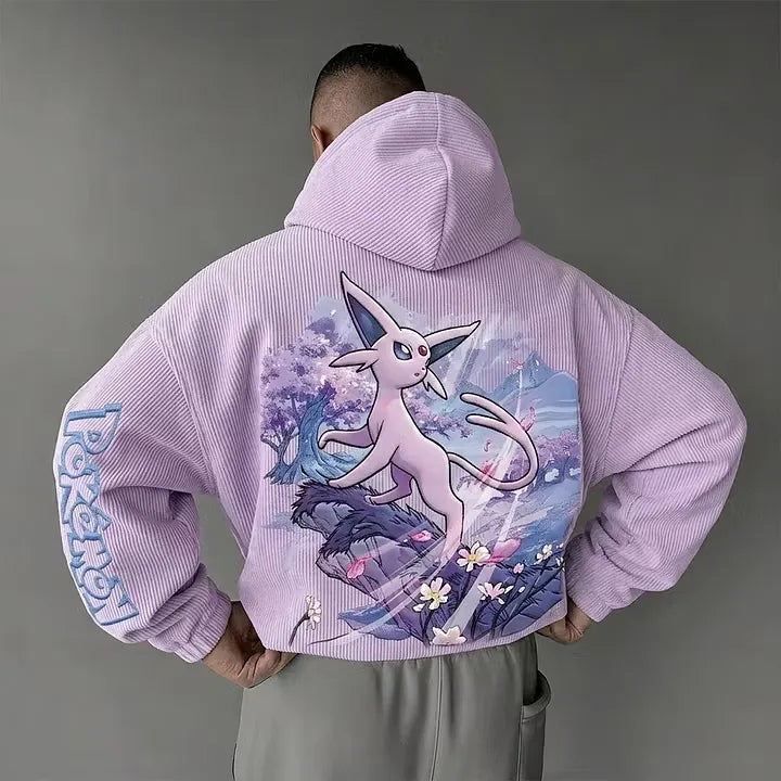 Pokémon Vintage Graphic Men Hoodie Loose Streetwear Pullover