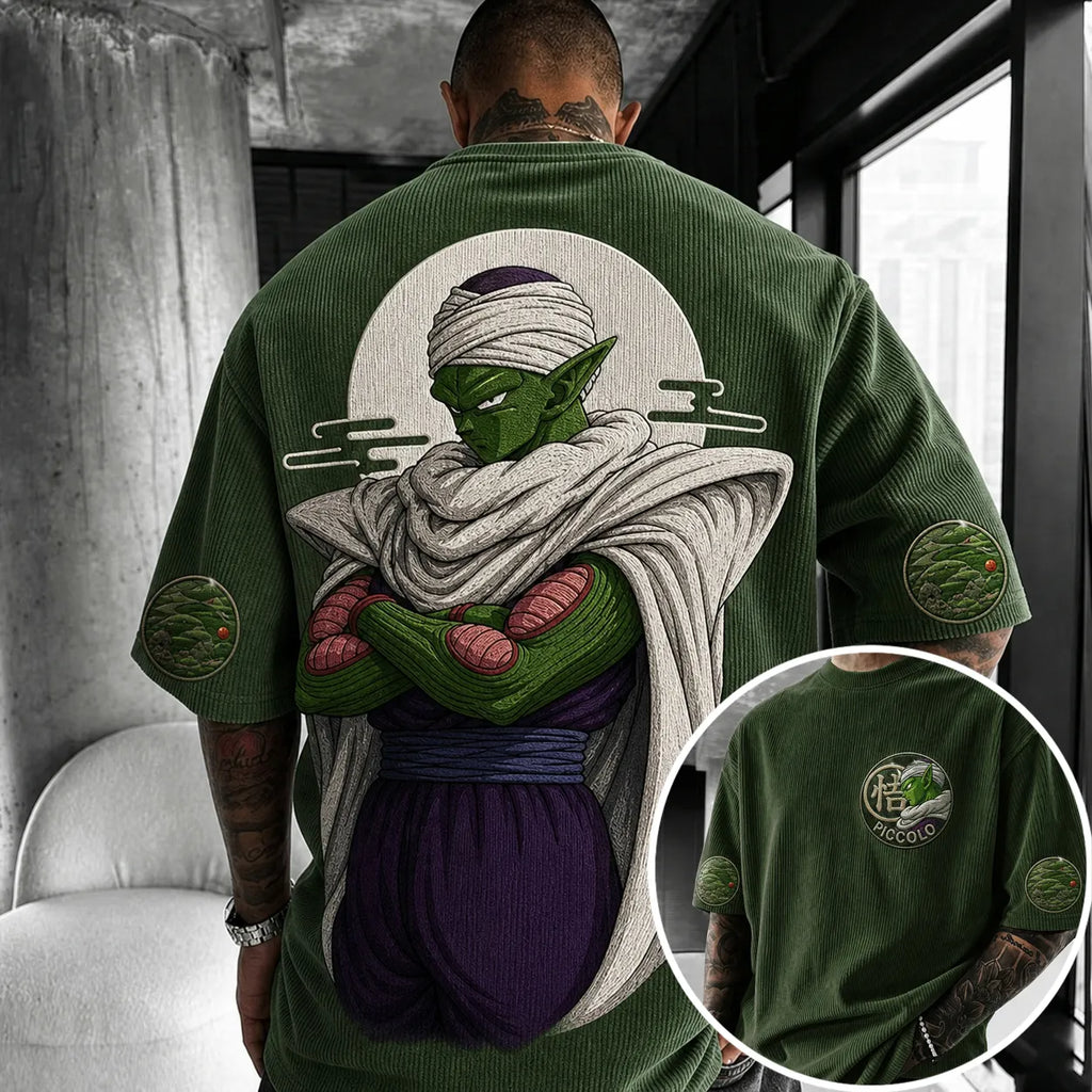 Dragon Ball Unisex Short-Sleeve Corduroy T-Shirt With Anime Print