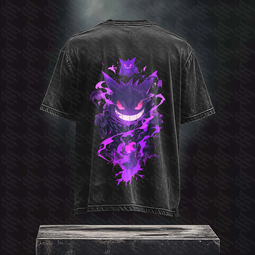PKM-Unisex High Quality Inspired Vintage Washed 3D Direct Injection T-Shirt
